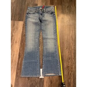 Guess Daredevil Flare Low Rise Jeans Medium Wash Blue Size 30 Y2K Denim